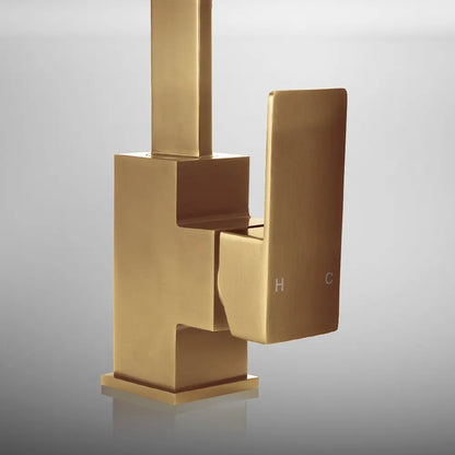 Ivy Slimline Square Mixer Tap in gold