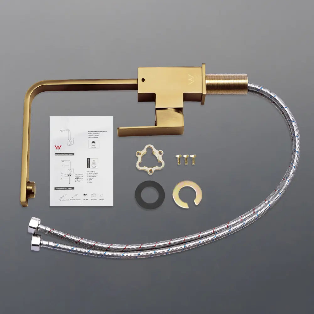 Ivy Slimline Square Tap parts in gold color