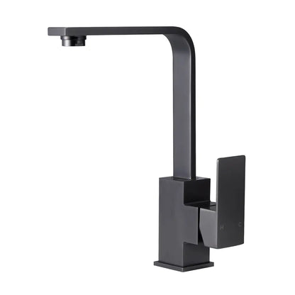 Ivy Slimline Square Sink Mixer Tap close-up in black