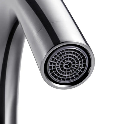 Close-up of the Jeni Gooseneck Tap’s sleek chrome finish