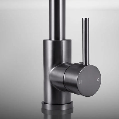 Side view of Jeni Gooseneck Tap with smooth lever control