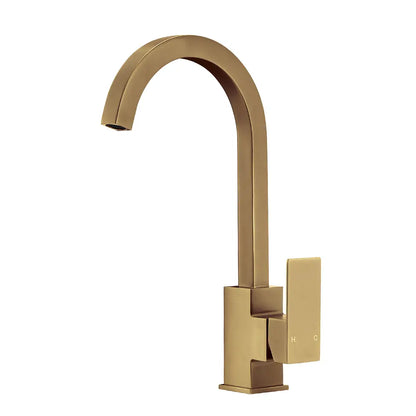 Debbie Slimline Square Sink Mixer Tap with sleek, gold design