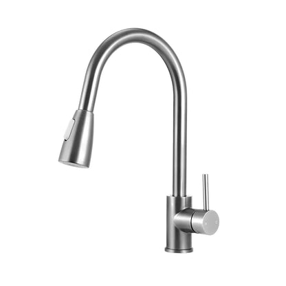 Lyla Gooseneck Pull Out Sink Mixer Tap in silver