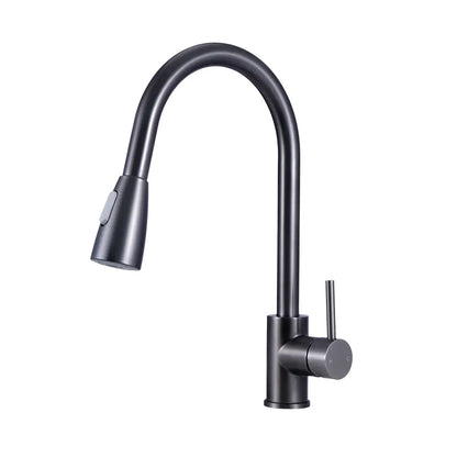 Lyla Gooseneck Pull Out Sink Mixer Tap in black