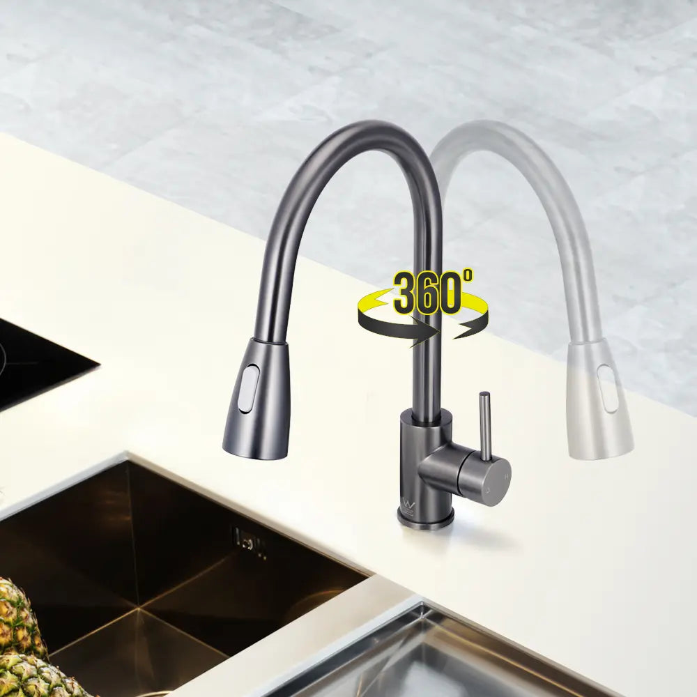 Flexible spray head of Lyla Pull Out Sink Mixer Tap in 360 degree