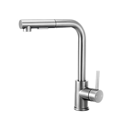 Beca Square Pull Out Sink Mixer Tap in aluminum