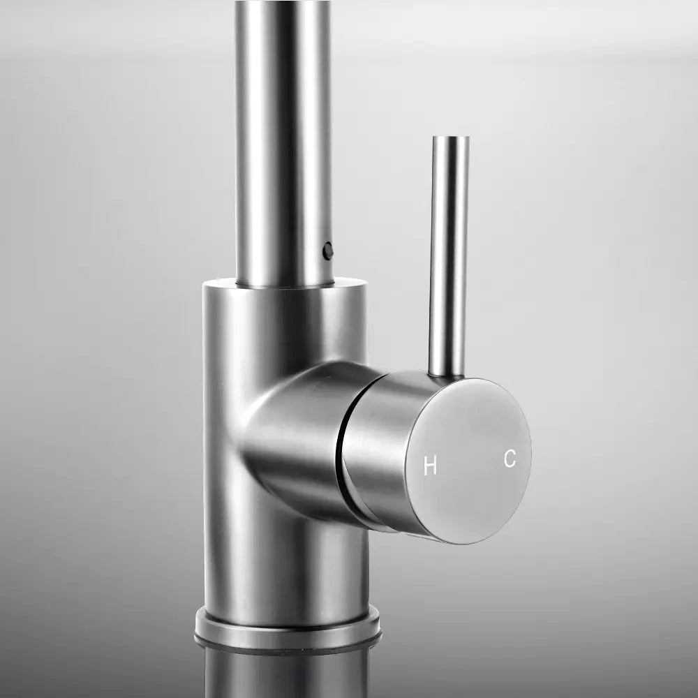 Sleek Beca square pull-out mixer tap in aluminum