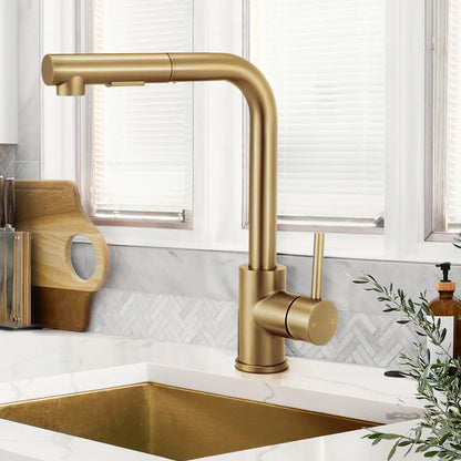 Beca Square Pull Out Sink Mixer Tap in a modern kitchen setting