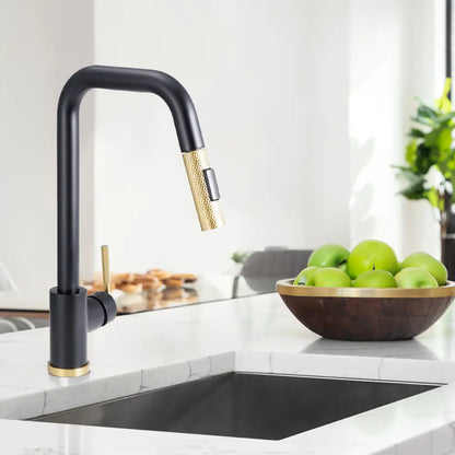 Square design of Kiko Sink Mixer Tap in a modern kitchen