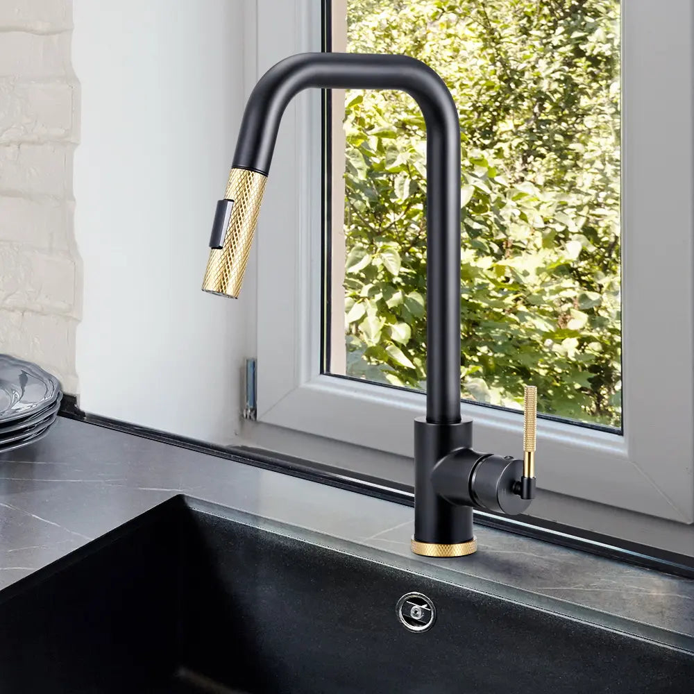 Matte black Kiko Tap showcasing minimalist square design