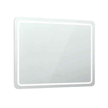 Frameless rectangular LED lighted mirror