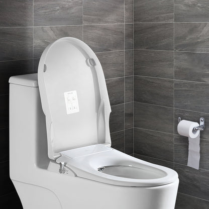 Non-Electric D-Shape Toilet Bidet Seat installed on a modern toilet