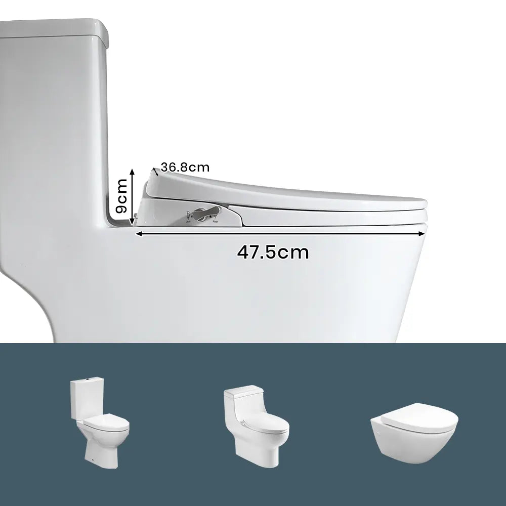 O-Shape non-electric bidet seat installed in modern bathroom