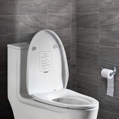 V-shaped toilet seat installed in a modern bathroom