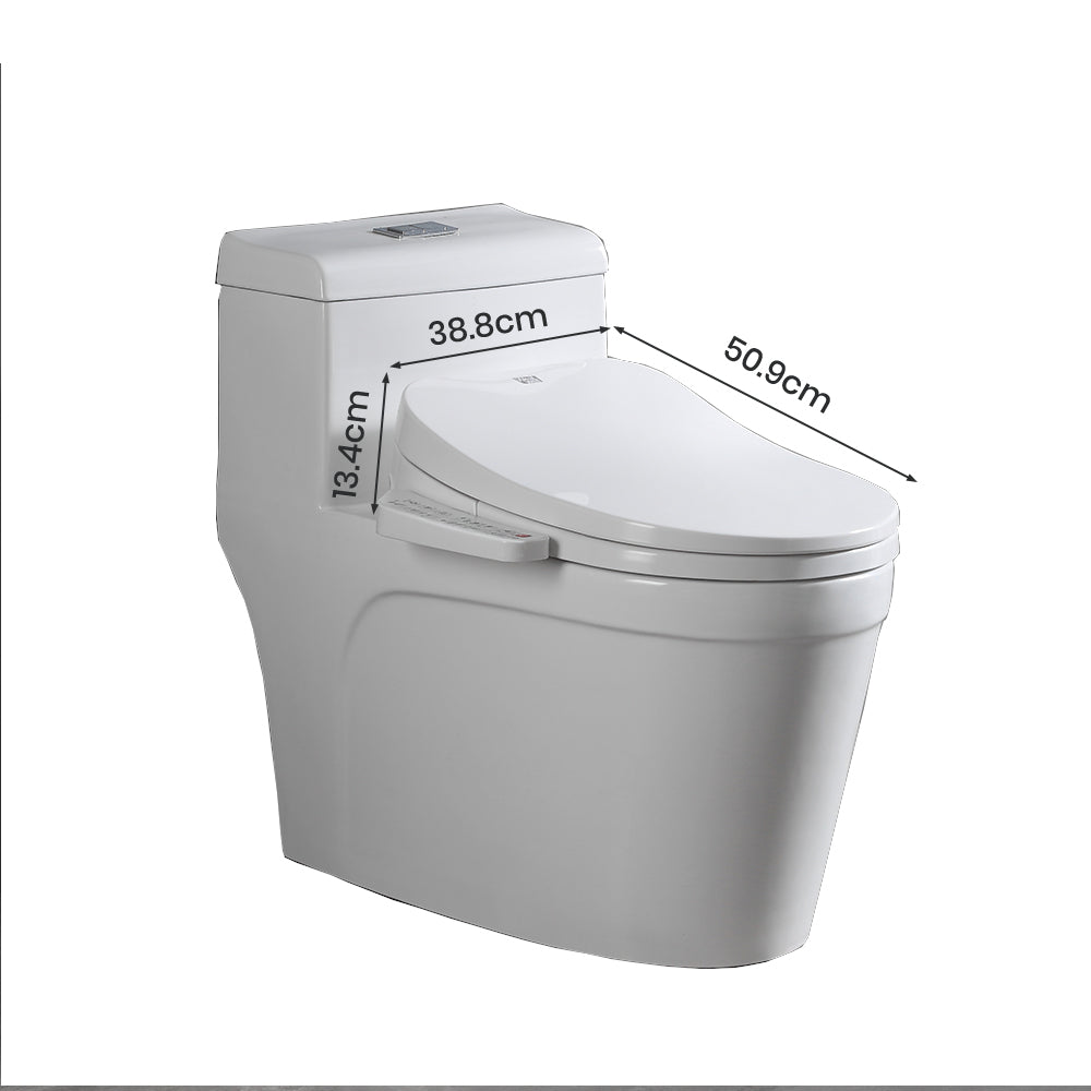 U-shaped bidet seat with user-friendly control panel dimensions