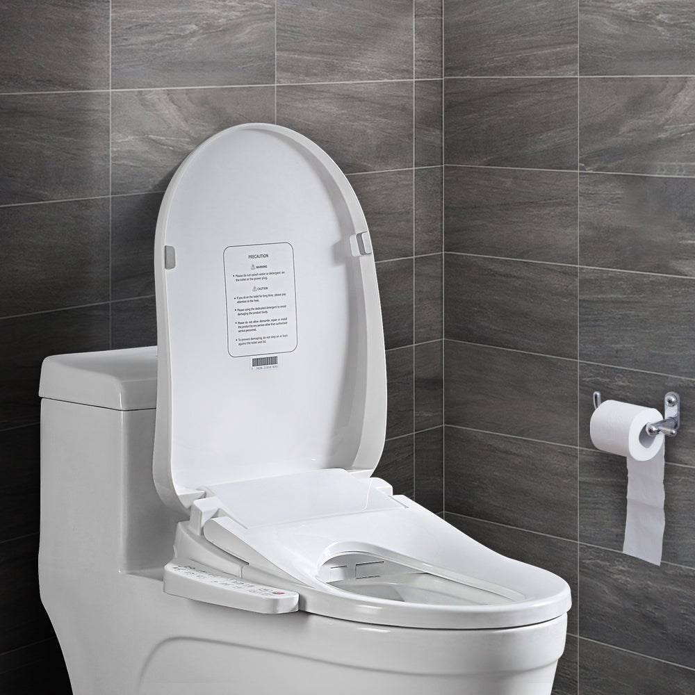 U-shaped smart bidet toilet seat with control panel