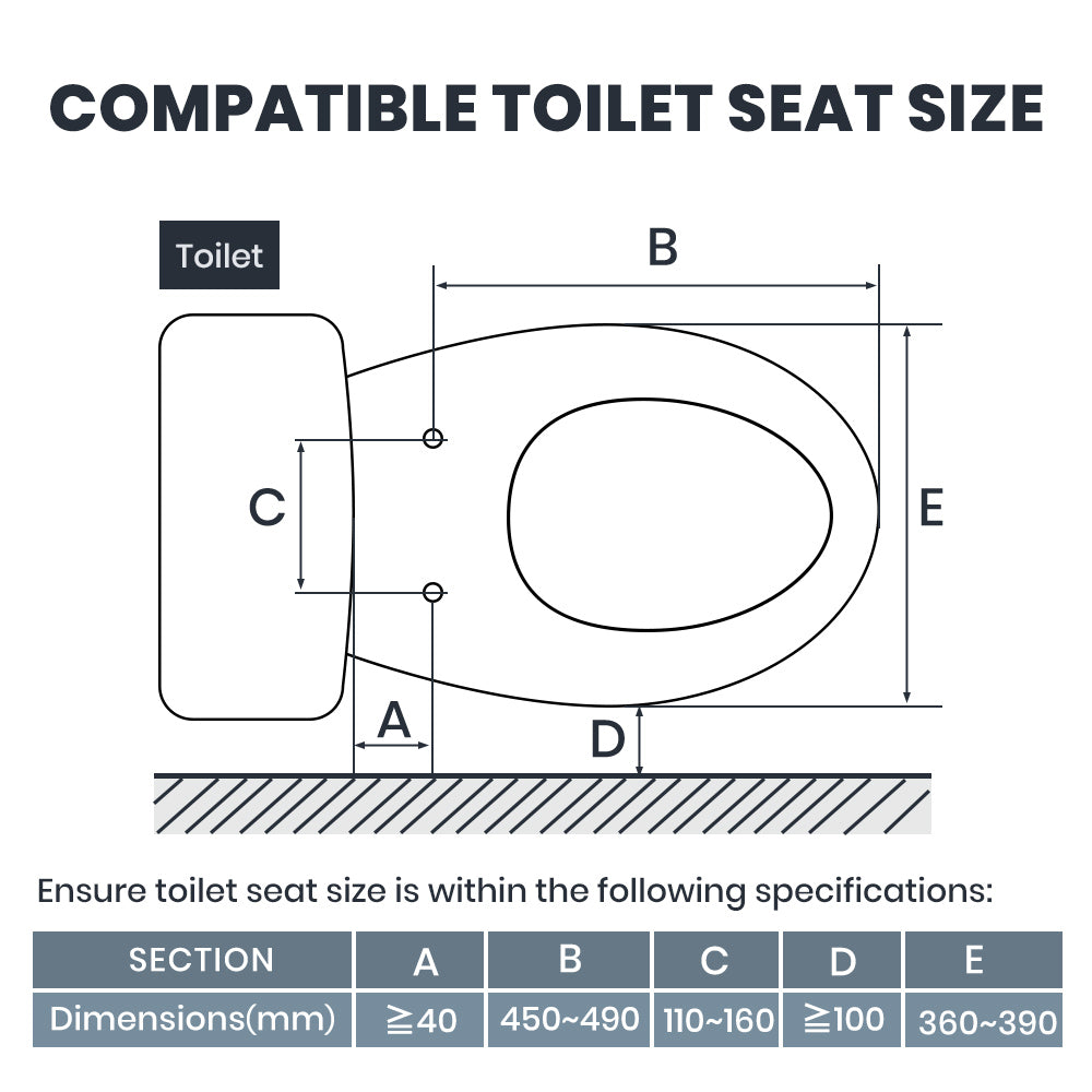 U-shaped bidet toilet seat dimensions