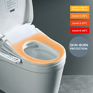 Smart toilet seat with bidet function and temperature control