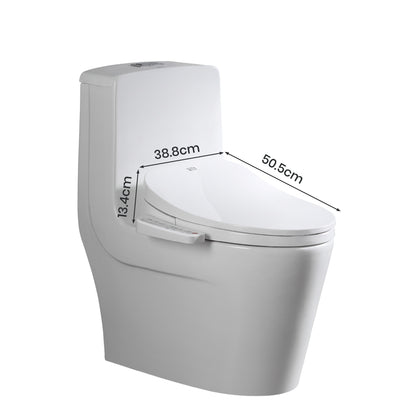 Side view of smart toilet bidet seat V shape with panel