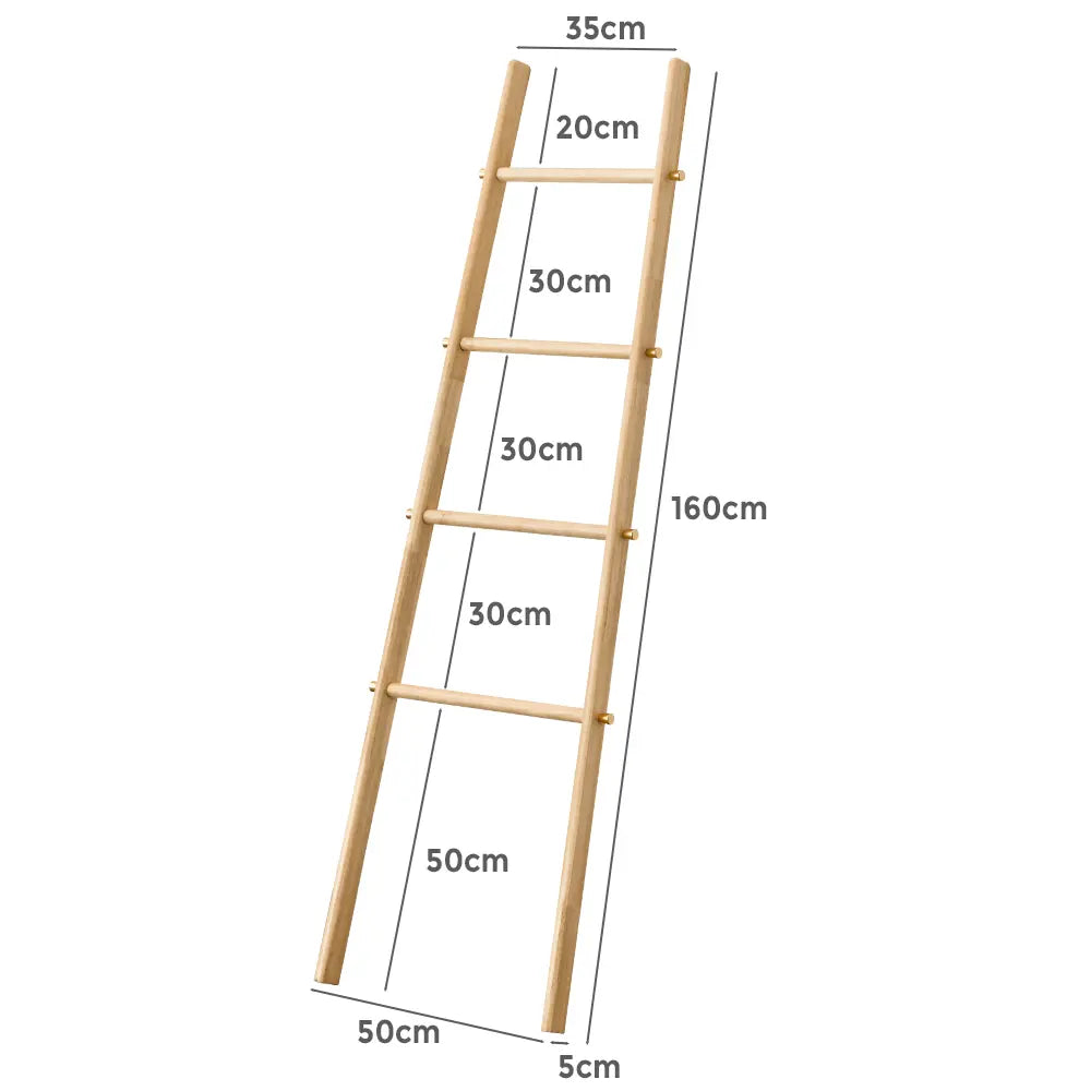 Close-up of Seth Wooden Towel Ladder  height features