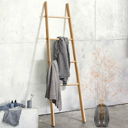 Seth Wooden Bathroom Towel Ladder Rails in a modern bathroom