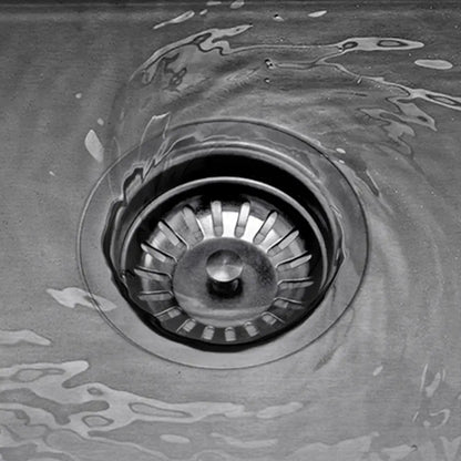 Close-up of Sima-X single bowl sink in silver 