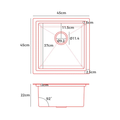 Stainless steel Sima-Plus Kitchen Sink dimensions