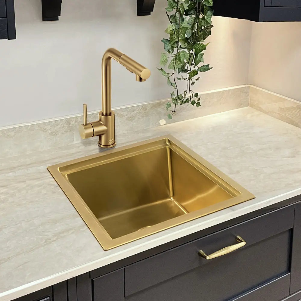 Stainless steel Sima-Plus Kitchen Sink in gold