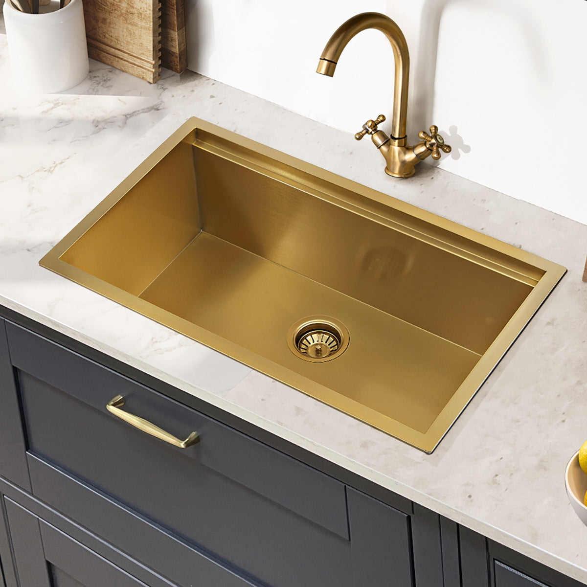 Durable stainless steel Sima-X sink  in gold