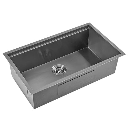 Top view of Sima-X single bowl kitchen sink in silver