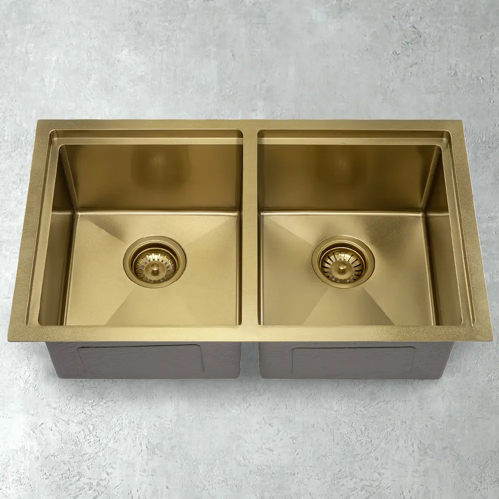 Sima-Plus 750x450mm Double Bowl Kitchen Sink 8Pc Workstation