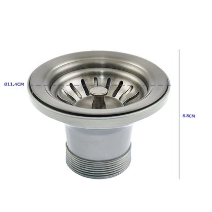 Stylish Eva Gunmetal Sink Waste Strainer 114x88mm